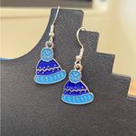 Blue Winter Hat Enamel Earrings Are Charming Photo 0