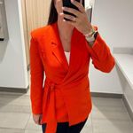 BOSS Women's Orange Red Tie Wasit Collared Jawana Blazer Jacket Size US 0 Photo 13