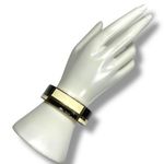 Boutique Womens Bangle Cuff Bracelet Fashion Jewelry Jeweled Black Cream Gold Photo 1