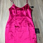 Lulus Pink Satin Mini Dress with Pearl Straps Photo 3