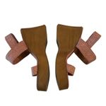 Lucky Brand  Delukah Pink Slingback Weave Straps Platform Wedge Sandals Size 9.5 Photo 2