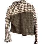 Stoosh  Women's Houndstooth Cropped Jacket‎ Brown Size L Casual Photo 10