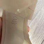 ALDO women 6 patent leather open toe wide ankle strap buckle heels beige Photo 9