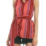Free People Mackenzie Striped Sleeveless Tie Wrap Multicolor Top Shirt medium Photo 0