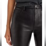 STAUD  Chisel Faux Leather Straight Pants in Black Photo 4