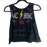 Affliction  Women’s Size Small Cropped Tank Top Eagle Graphic Mesh Hem Black Y2K Photo 1