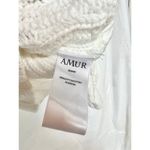 Amur Cynthia Cotton Puffed Sleeve Cable Crochet Knit Sweater White Womens Size M Photo 5