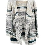 CAbi Shetland Fringe Western Boho Drape Oversized Waterfall Cardigan Sweater Photo 0