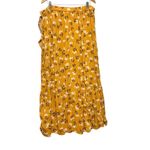 Sonoma  Women Skirt XL Mustard Floral Asymmetrical Wrap Boho Cottagecore Whimsy Photo 1