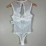 INC International Concepts Womens S White NWT Sheer Lace Mesh Thong Bodysuit Photo 3