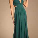 Lulus  Vivid Imagination Emerald Green Cutout Maxi Dress Weeding Bridesmaid Sz M Photo 2