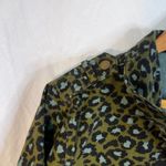 Forever 21 Animal Print Cheetah Utility Chore Jacket Green Sz Large Cinch Waist Photo 4
