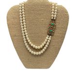 Vtg Sarah Coventry Double Strand Faux Pearl Necklace Fancy Luxury Old Money Gold Photo 0