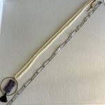 Elegant Pearl and Stone Pendant Necklace White Photo 3