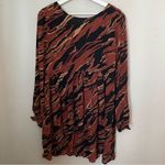 BP Dress Long Sleeve Mini Brown Burnout Tiger Stripe Casual Neutral Animal Print Photo 9