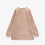 ZARA Sea tan beige oversize sweatshirt pullover sweater  Photo 3