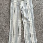 Anthropologie Cartonnier cream & navy blue striped Charlie crop flare pants, 6 Photo 1