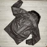 Vintage Maison Blanche leather fur lined jacket coat removable fur vest lining s Brown Photo 5