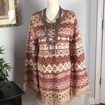 Wonderly Womens Rose Smoke Fair Isle Long Sleeve Pullover Sweater Dress Size XL Photo 0