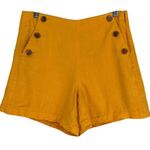 J.Crew Shorts Womens 4 Yellow Linen Blend Drapey Sailor High Waisted Coastal Photo 0