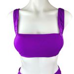 Agua De Coco Puple Square Neck Two Piece Beach Swimsuit Swimwear Bikini Set M Purple Size M Photo 2
