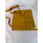 Genuine Leather Crossbody Bag Made in Italy Mustard Yellow Photo 3