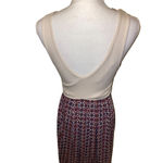 Anthropologie Maeve Elysian Geometric Windowpane Plaid Jersey Stretch Maxi Dress Photo 3