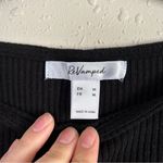 Revamped  Black Long Sleeve Ribbed Crop Top Comfy Casual Spring Medium Photo 1