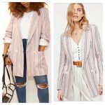 Free People  Uptown Girl Blazer sz small soft pink combo Photo 3