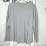 Como vintage  NWT 2X Gray Waffle Knit Button‎ Front Tie Long Sleeve Top Photo 3