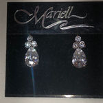 Mariell Silver Tone CZ Rhinestone Dainty Formal Earrings Photo 1