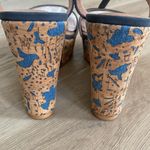 Anthropologie  Arden Denim Blue Cork Platform Wedge Leather Sandals Size 9 Photo 8