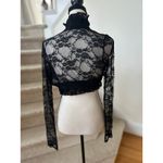 Vintage Y2K Black Lace Ruffle Long Sleeve Crop Shrug Gothic Whimsygoth Romantic Photo 3