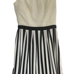 Esley  Women’s White & Black Striped Fit & Flare‎ dress NEW Photo 0