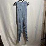 The Nines By‎ Hatch Maternity Jumpsuit Blue Linen Cotton Blend L Striped V Neck Size L Photo 2
