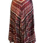 ZARA Woman Chevron Pattern Pleated High Rise Midi Skirt Red Black Gold XSmall Photo 0