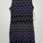 Adam Levine New w/ Flaws Chevron Body Hugging Midi Dress Woman’s Size Medium Black Multi Photo 6