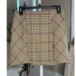 Forever 21 Women's M Plaid Asymmetrical Skirt Plaid with Brown Strap Detail Photo 3