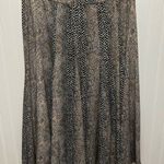 Philosophy  Black and Brown A-Line Skirt Sz L Animal Print Panel Circle Photo 0
