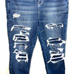 American Eagle Soft Knit Dark Patch Ripped Curvy Skinny Jeans Photo 3