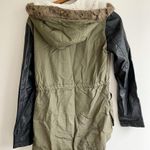 ⭐️ Olive Green Jacket W/ Black leather sleeves Photo 3