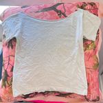 y2k i love hong kong cut off shoulder short sleeve t shirt White Photo 7