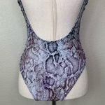 Tinibikini Snakeskin Deep V-neck Lace Up Onepiece Swimsuit Photo 6