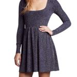 Free People  Mini Skater Dress Long Sleeve Metallic Sparkly Size Small Photo 0