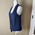 Ella Moss  Drape Front Layered Tank Top Shirt Size Medium Blue Heathered Grey Photo 4