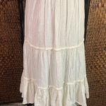 ZARA  White with Gold Threading Smocked Top Maxi Dress Size M Photo 1