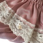 Vintage 70s Union Made Midi Dress Size M Floral Lace Long Sleeve Pink Feminine Size M Photo 8