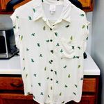 belle du jour 🌵Trendy cactus button down tie bottom shirt NWT S Photo 0