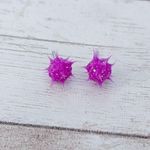 Retro Punk Stud Earrings Purple Photo 0