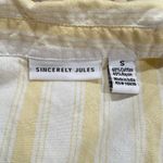 Sincerely Jules White Yellow Striped Tee Shirt Dress Women’s Small Photo 1